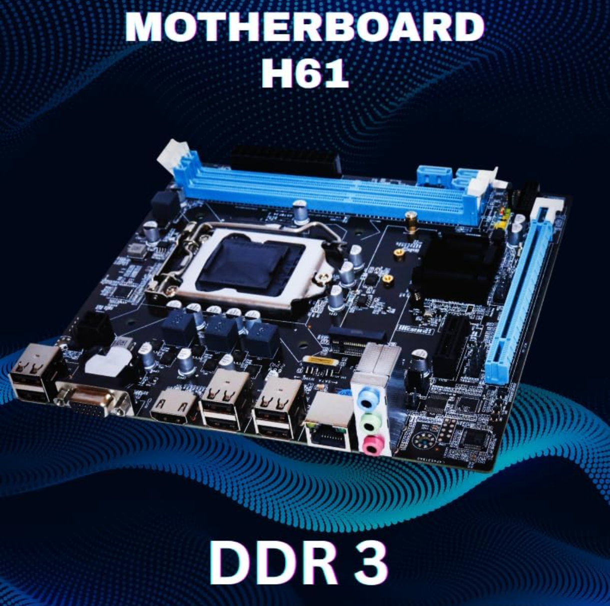 h61 nvme micro atx motherboard for lga 1155 socket, supports intel 2nd & 3rd generation processors, m.2 slot, 5.1 audio, ddr3 1600 mhz, ports (rj45 | sata | usb | hdmi)